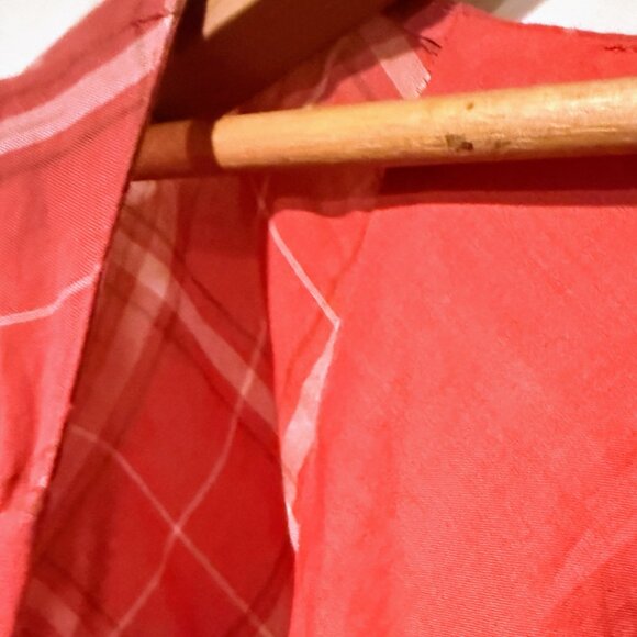 Light & breezy, Flouncy Double-layered Diagonal Plaid Nine West Blouse S 14 - Picture 8 of 9